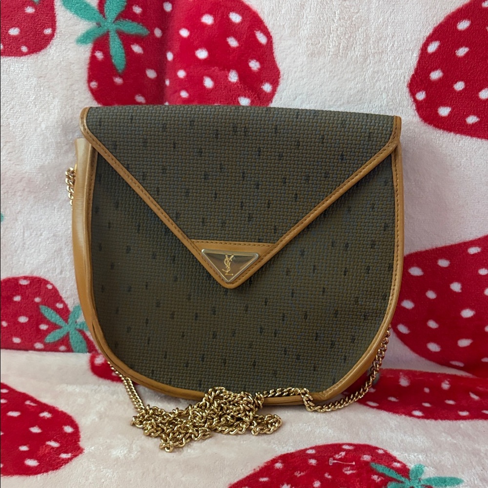 Yves Saint Laurent Brown and Tan Crossbody Bag
